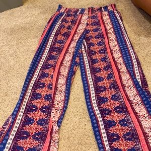 Pink/Purple Print Flowy Pants